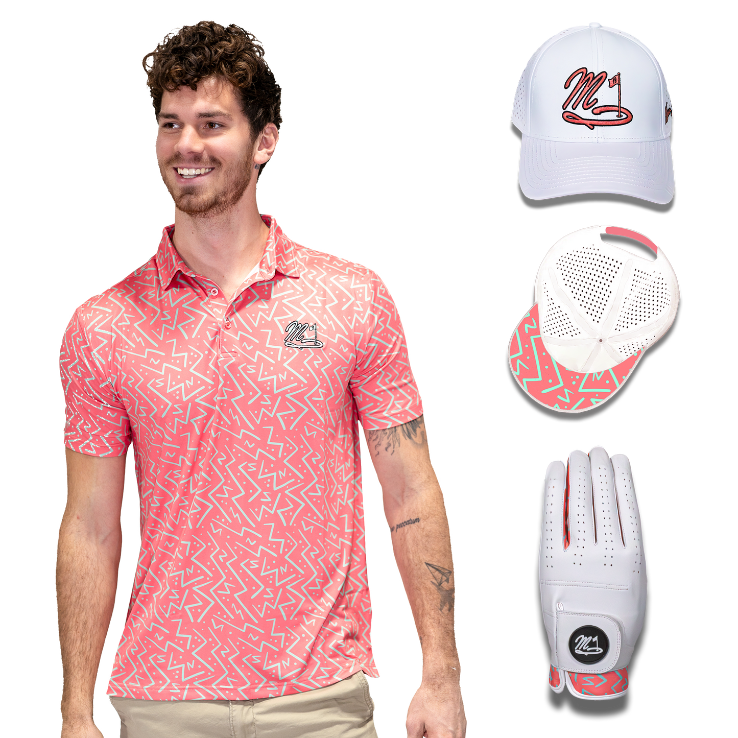 Shirt • Hat • Glove Set - Candy Coral