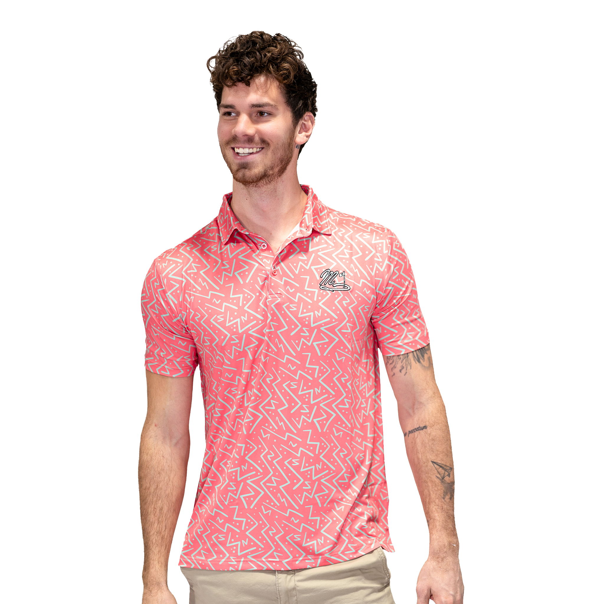 Candy Coral Performance Golf Polo